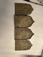 Antike Russische Ikone, Reiseikone, Messing, 19. Jh.