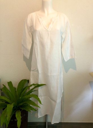 Kleid aus Leinen Leinenkleid weiss made in Italy Grösse 38