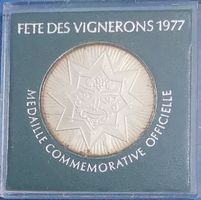 Gedenkmedaille Fête de Vignerons Vevey 1977 Silber Original