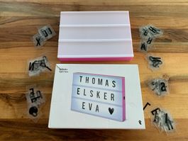 Lichtbox pink batteriebetrieben Buchstaben Zahlen