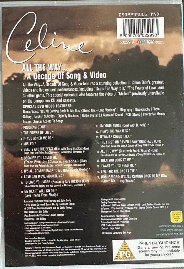 Tutti i DVDs: Celine Dion: All The Way DVD – Usato da Beringen venduto da Mantafisch1 1
