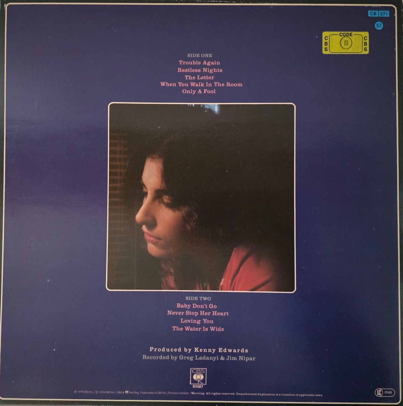 Schallplatten: Karla Bonoff LP – Restless Nights – Gebraucht aus Root von atelier22 1