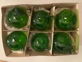 Glasi Hergiswil  Christbaumkugeln grün