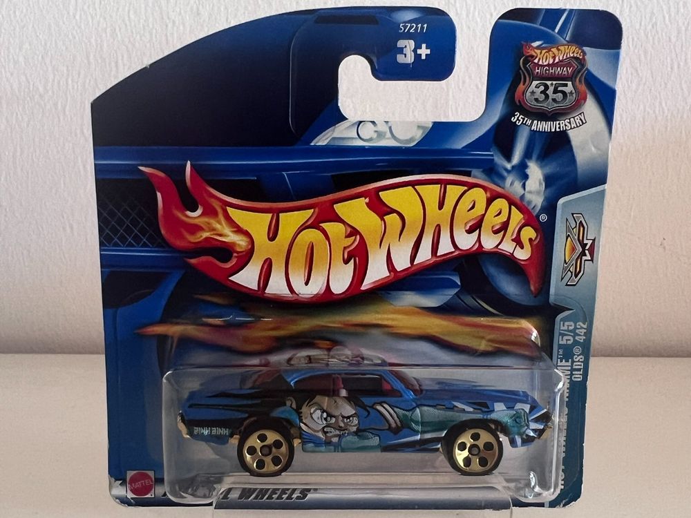 Hot Wheels Olds 442 Die-Cast Car - 1:64 Scale, Blue #871 - View #12
