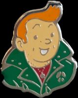 Pin Tintin Blouson vert cheveux orange