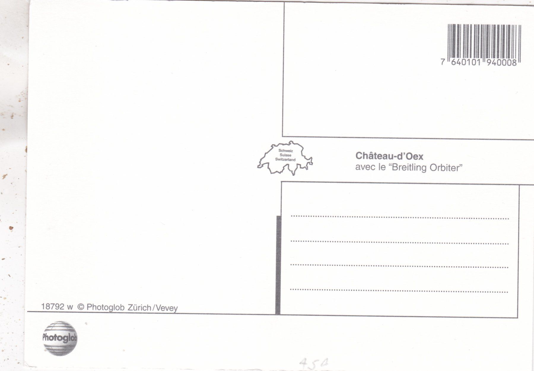 Cartoline postali: Château-d' Oex  Breitling Orbiter – Usato da Herisau venduto da Lisegrat2008 1
