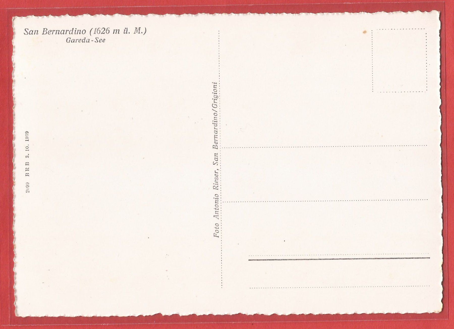 Ansichtskarten: San Bernardino - Gareda-See - ca. 1940 – Gebraucht aus Fislisbach von Porano 1