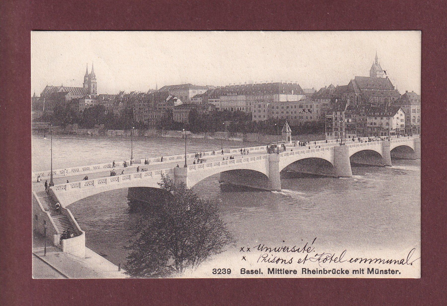 Cartes postales: BASEL - Mittlere Rheinbrücke - 1908 – D'occasion à Pully par nicecards