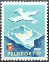 Soldatenmarke 2.WK, Brieftaubenzug 19, blau, Wi Bft 15