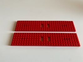 LEGO - 2 - ROTE - EISENBAHN - PLATTEN