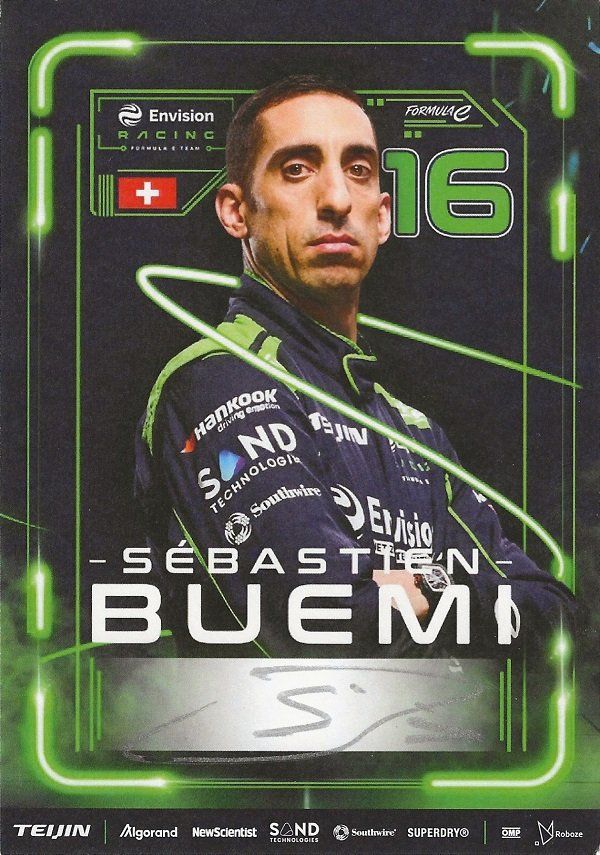 Autografi: Autogrammkarte Sébastien Buemi Formula e 2025 – Usato da Solothurn venduto da F1shop1