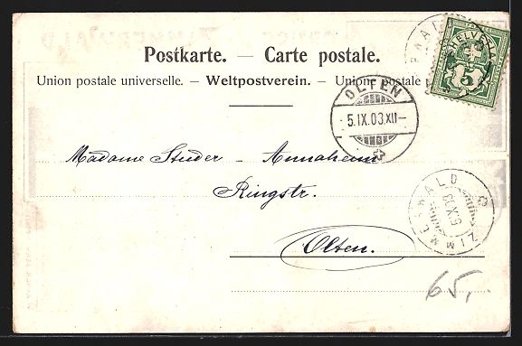 Cartoline postali: AK Zimmerwald, Schulhaus und Kirche – Usato da Berlin venduto da bartko-reher 1