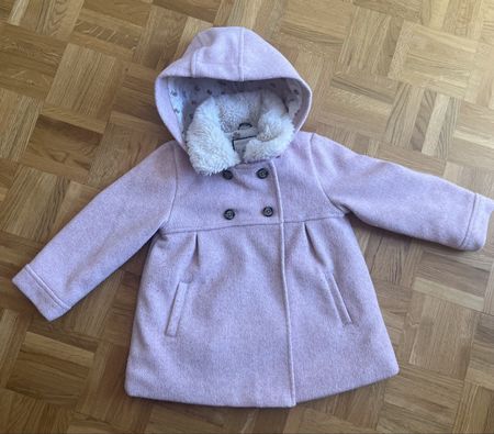 Manteau d'hiver rose poudré taille 98