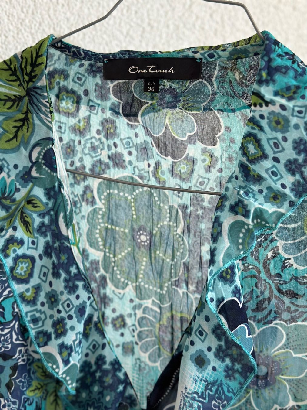 Camicette: Bluse 36 (One Touch) blau/grün Blumenmuster – Usato da Rothenburg venduto da wer_g9fd 6