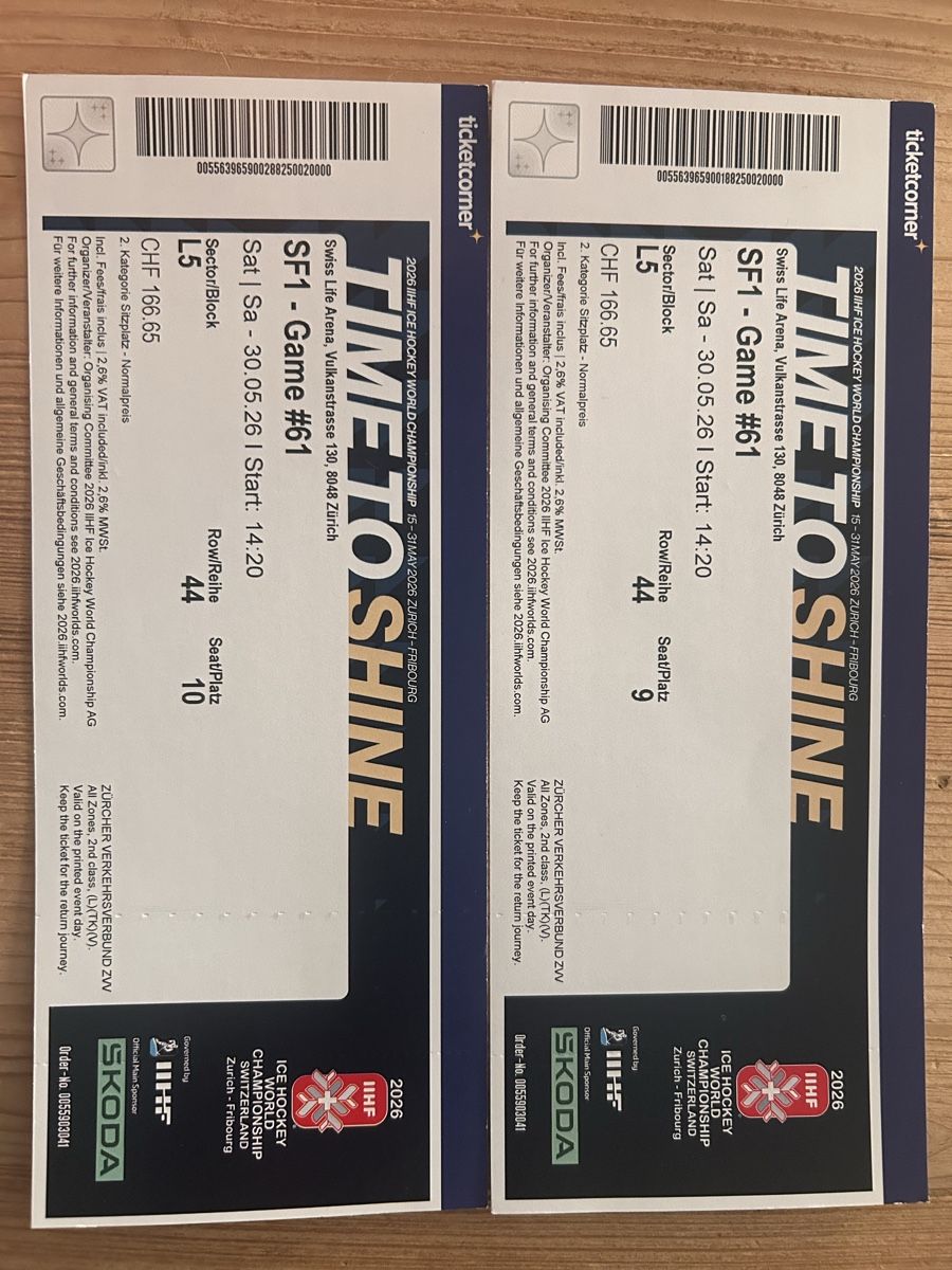 Biglietti: Halbfinale 2 Tickets – Nuovo e nell'imballaggio originale da Merenschwand venduto da bailey2003