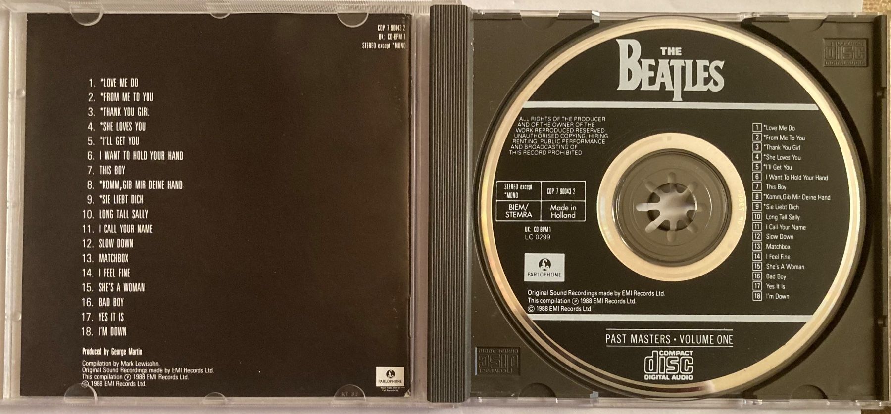 CD: THE BEATLES - PAST MASTERS - VOLUME 1 – Usato da Poliez-Pittet venduto da Newtown-Records 2
