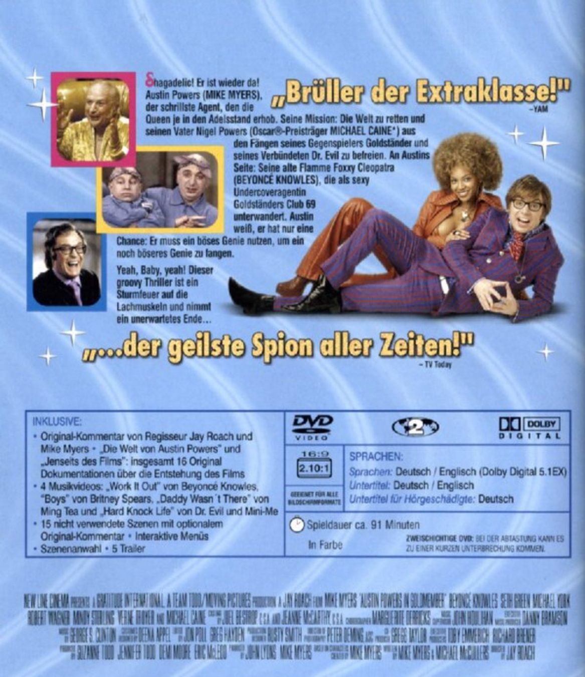 Tutti i DVDs: Austin Powers 3 - Goldständer (2002) Mike Meyers, Beyonce – Usato da Brunnen venduto da Barfly5 1