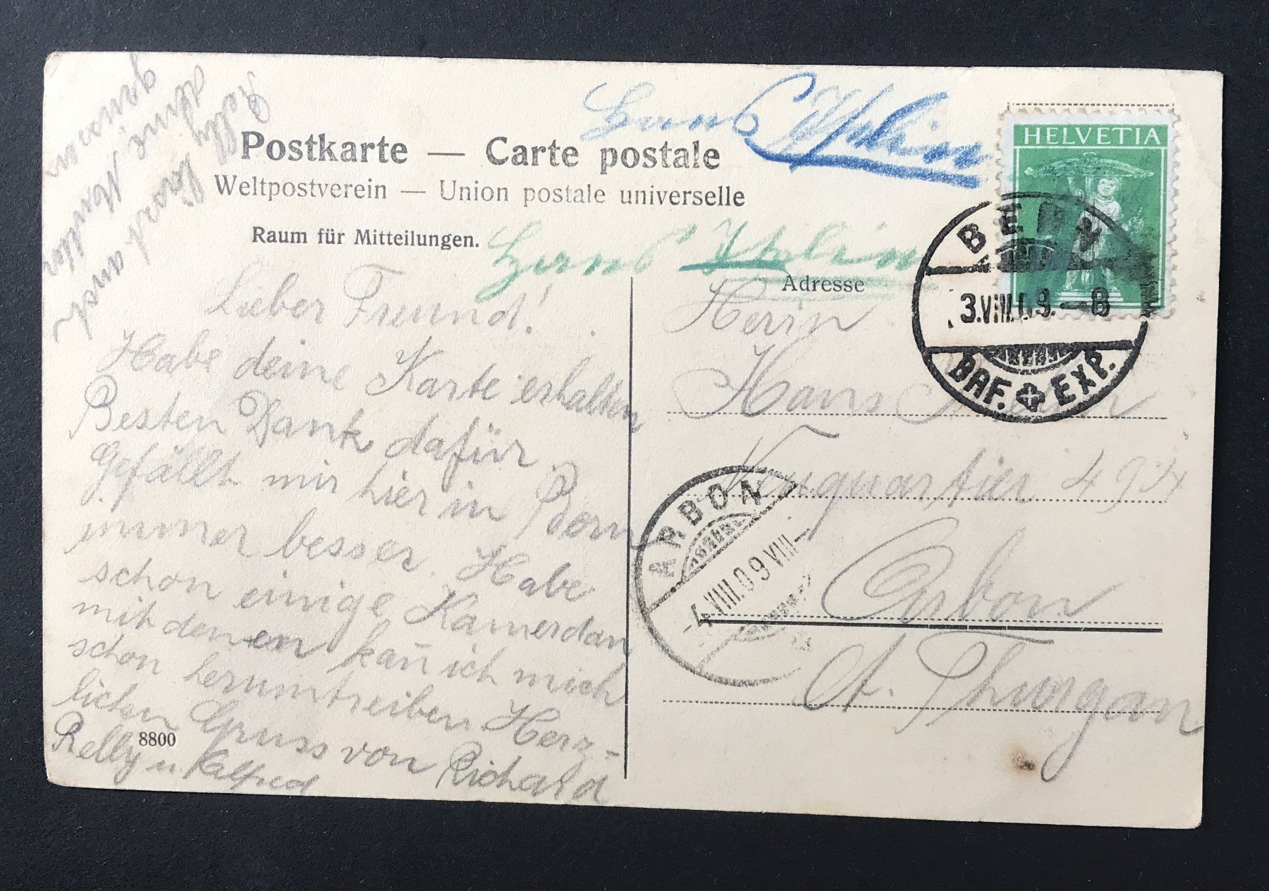 Cartoline postali: ANTIKE ANSICHTSKARTE BERN – Usato da Ostermundigen venduto da wini63 1