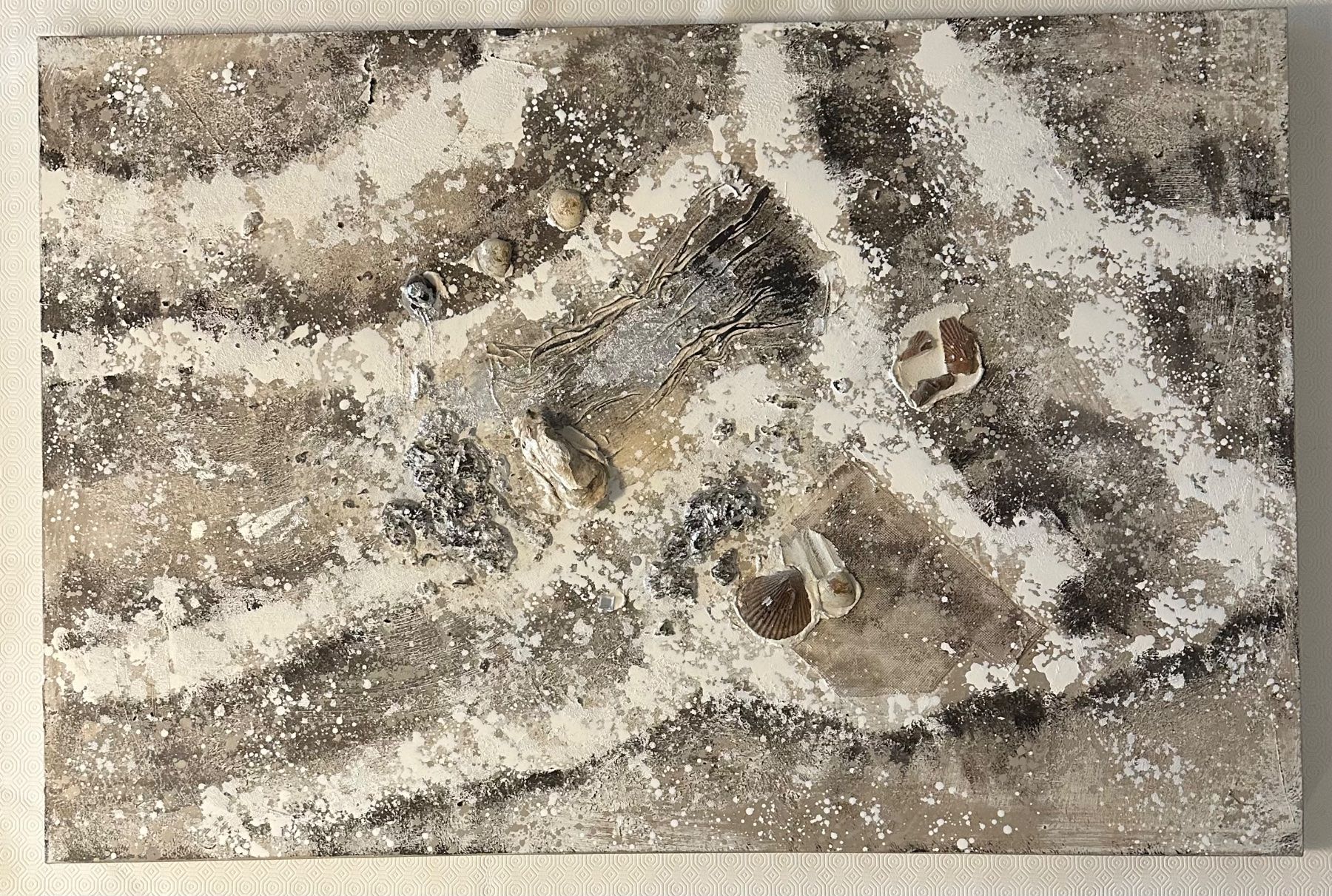 Dipinti: Tableau abstrait texturé avec coquillages 120x80 – Usato da Boudry venduto da ale_8t28