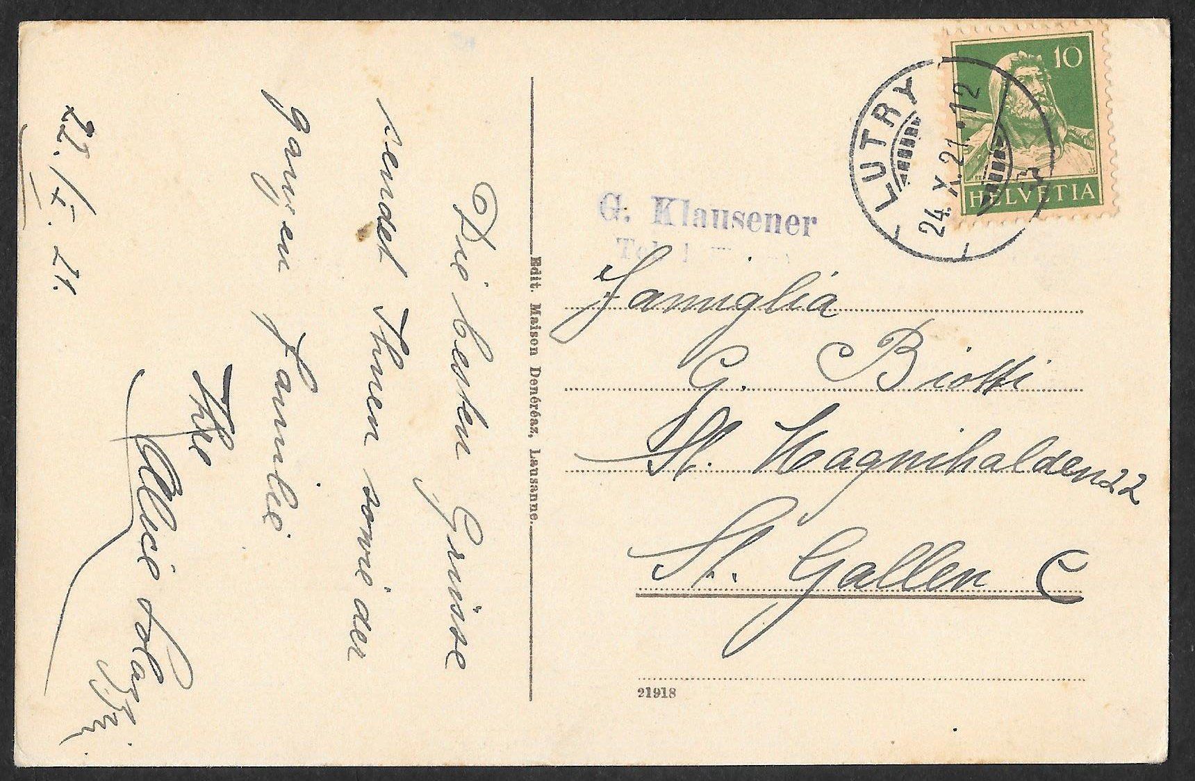 Cartoline postali: Lutry Quartier du Temple – Usato da Olten venduto da clotaldi 1