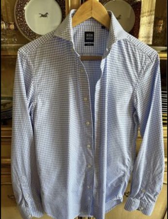 Boggi Baumwolle klassisches Hemd Gr.38 slim fit Chemise neuf