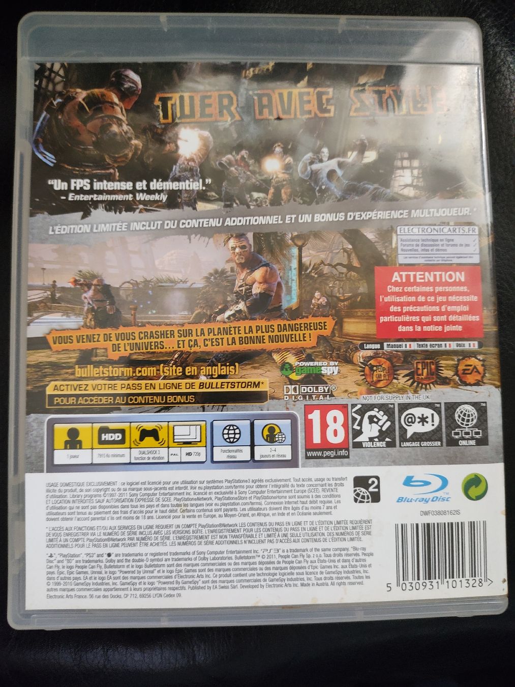 Sony Giochi: Jeu PS3 Bulletstorm Édition Limitée -  – Usato da fribourg venduto da GameSpot 1