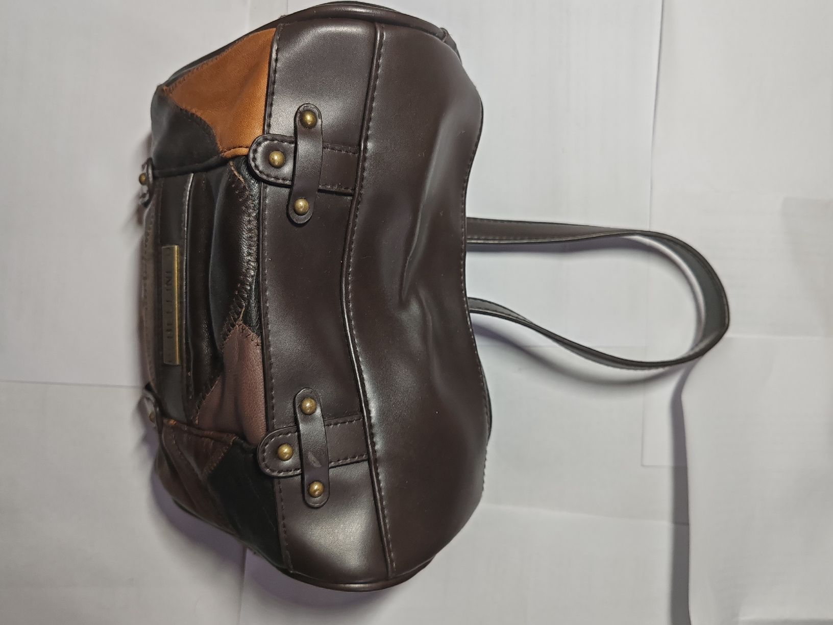 Taschen für Damen: Bellini Handtasche Leder Patchwork braun guter Zustand – Gebraucht aus Wila von neu_s8qs 2