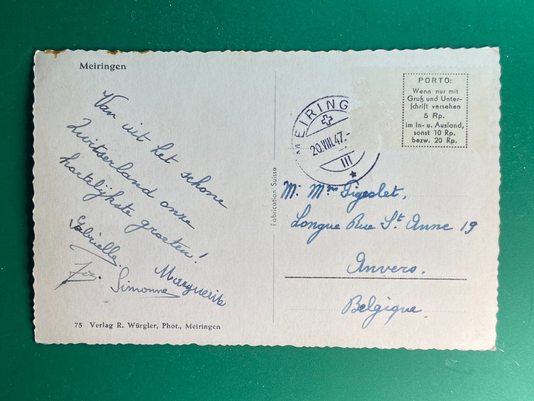 Cartes postales: Meiringen – D'occasion à Steg VS par danwer74 1