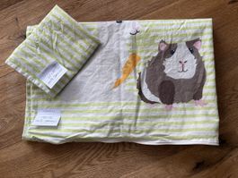 Guinea Pig Bedding Set, Cotton, Green Stripe, 100x130cm.