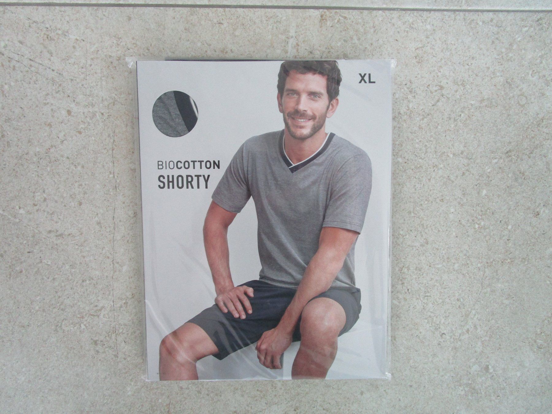 Pigiami: Pyjama Shorty, Gr. XL, hell/dunkel-grau – Nuovo e nell'imballaggio originale da Grenchen venduto da Bass25