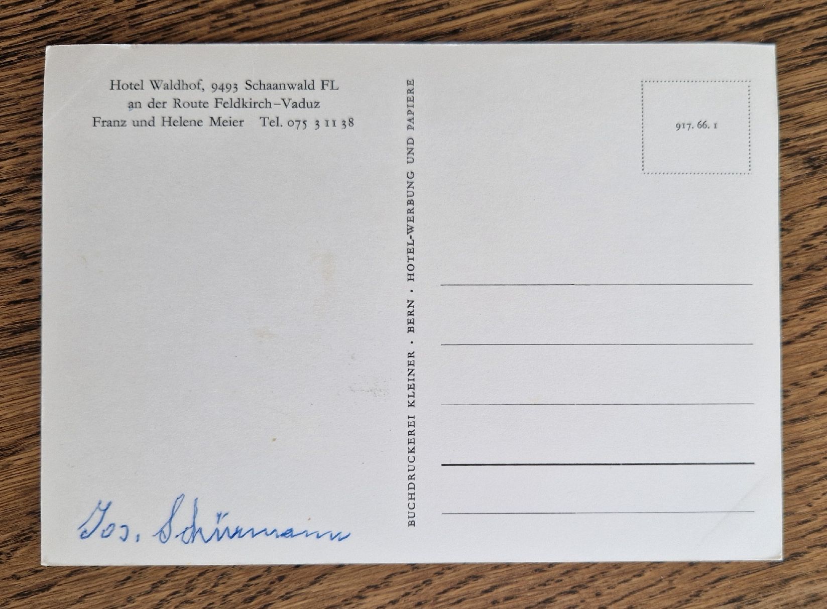 Ansichtskarten: Hotel Waldhof, Schaan, VW Käfer – Gebraucht aus Ebikon von Donar50 1