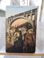 RHB Albula Bahn Solis Brücke Dampf Lok 1910 Postkarte   1