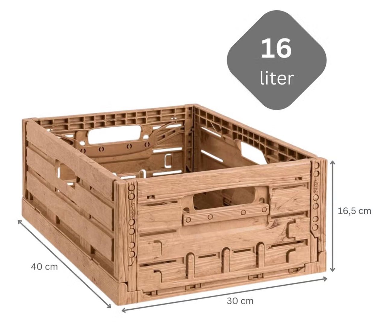Casse di trasporto: Faltbare Klappbox Holzoptik 40 x 30 cm – Nuovo e nell'imballaggio originale da Bülach venduto da Palawan 3