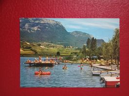 Ak Italien Caldaro Kaltern See Lido Boot stark belebt