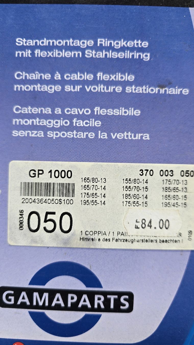 Catene da neve: Gp 1000 schneeketten  – Usato da Rossura venduto da AlessandroZ. 2