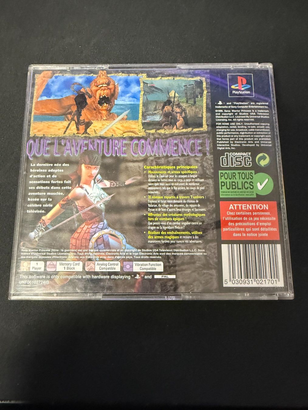 Sony Giochi: Xena Warrior Princess - PS1 – Usato da Pont-de-la-Morge venduto da Darfal 2