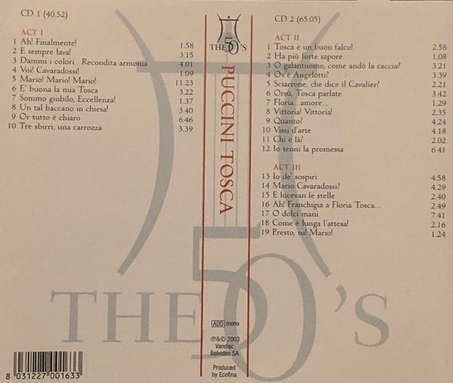 CD: Puccini - Tosca (Tebaldi) – Usato da Grüningen venduto da azulamarillo 1