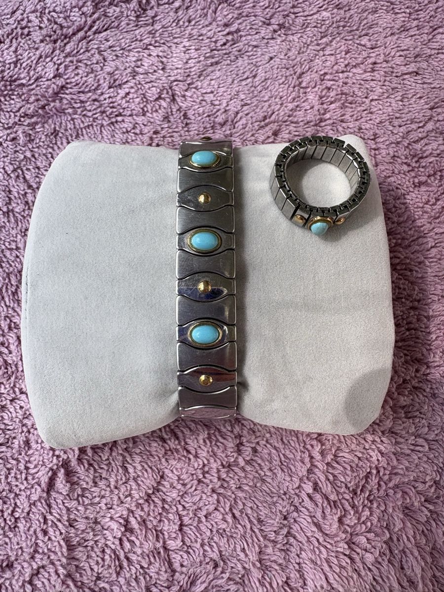 Altri gioielli: Ensemble Manuel Zed – Bracelet + Bague extensible, turquoise – Usato da Ecublens VD venduto da fre_kv6z