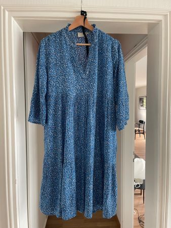 KAFFE Kleid, Gr. 38 , Sommerkleid, blau mit Muster, Top!