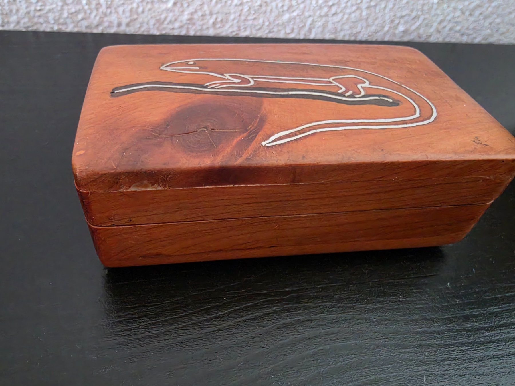 Portagioie: Kleine Schatulle Holz Echse – Usato da Stäfa venduto da flamingo_17 2