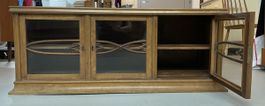 Glasvitrine aus Holz, Vintage