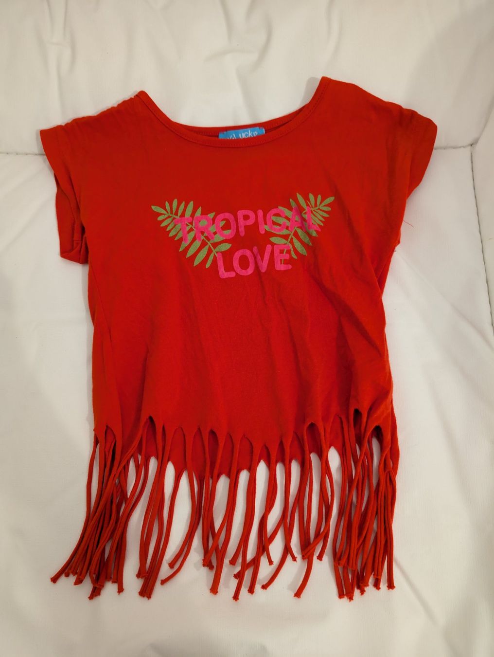Camicette, T-shirt & Top: zwei Mädchen T-Shirt mit Zotteli – Usato da Buchs ZH venduto da nudle10 3