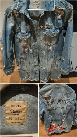 Bershka Jeansjacke mit Stickereie