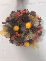 Decorative Pine Cone Wreath with Autumnal Accents