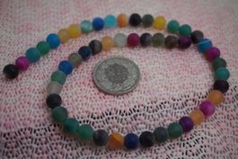 Kugel Strang   8mm Achat Multifarben , Imitat Gefärbt  Achat