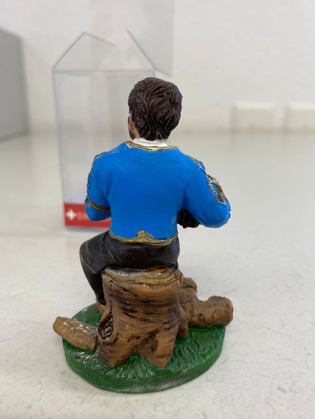 Statuette: Schweizer Souvenir Figur, Älpler mit Handorgel, Backpfeife – Usato da Niederhelfenschwil venduto da Chleeblatt1938 3