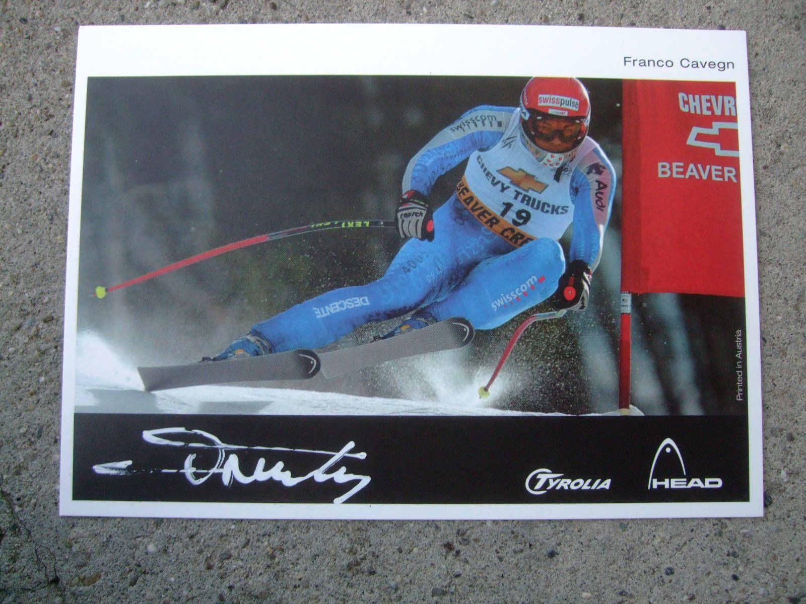 Autografi: FRANCO CAVEGN (CH) SKISTAR AUTOGRAMMKARTE – Usato da Schachen b. Reute venduto da Dzestar