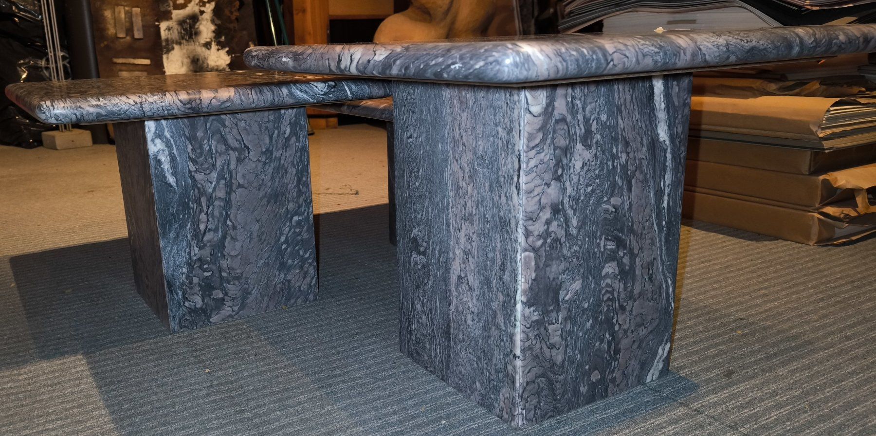 Tische: Vintage Marmor Couchtisch 3er Set / Modular Tisch – Gebraucht aus Rorschacherberg von snOOpydOg11 3