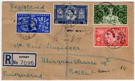 FDC Krönung Königin Elizabeth Serie auf Chargé nach BASEL
