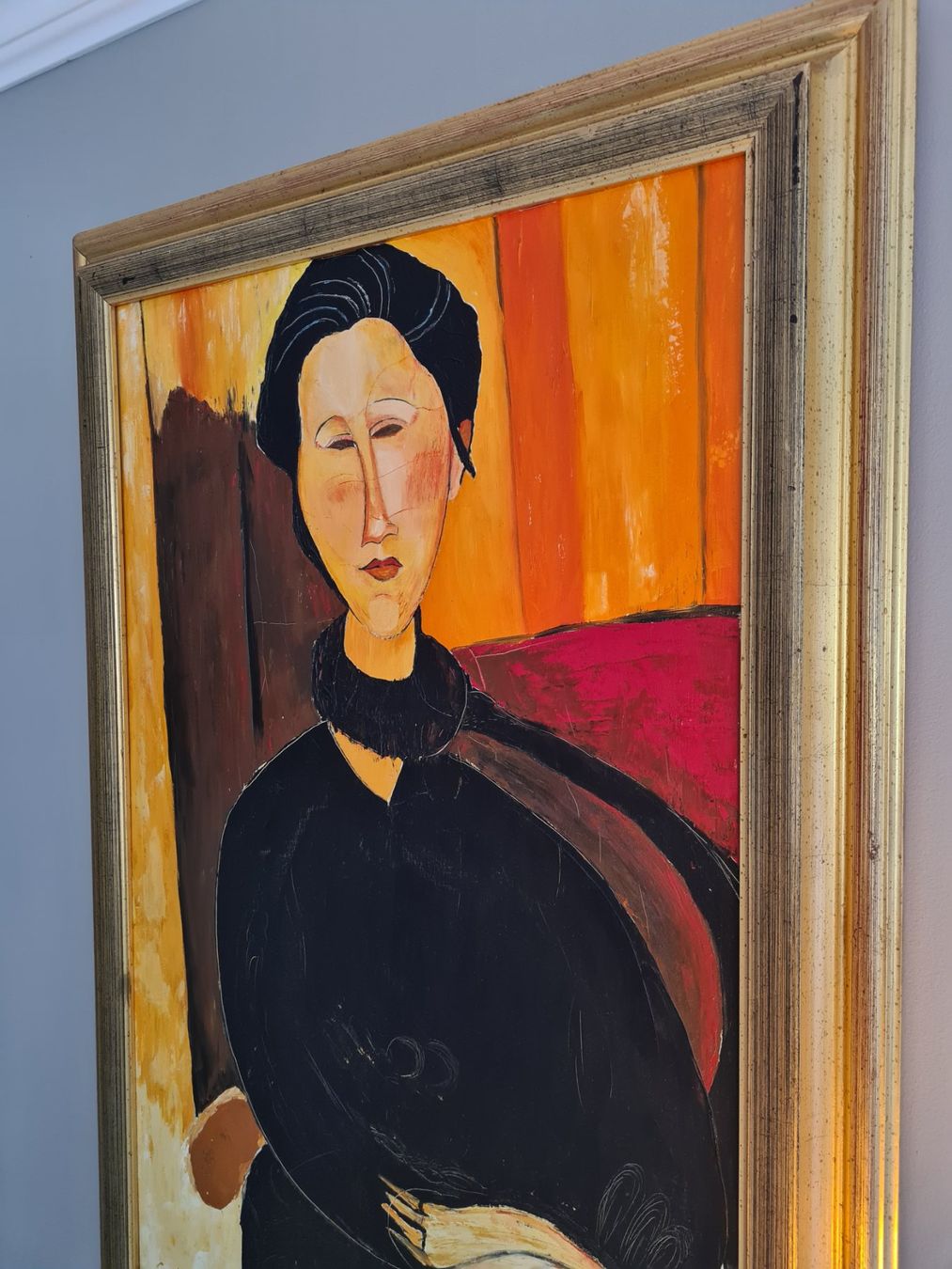 Dipinti: Grosses Portrait Gemälde n. Amadeo Modigliani – Usato da Rotkreuz venduto da Dobermann5 6